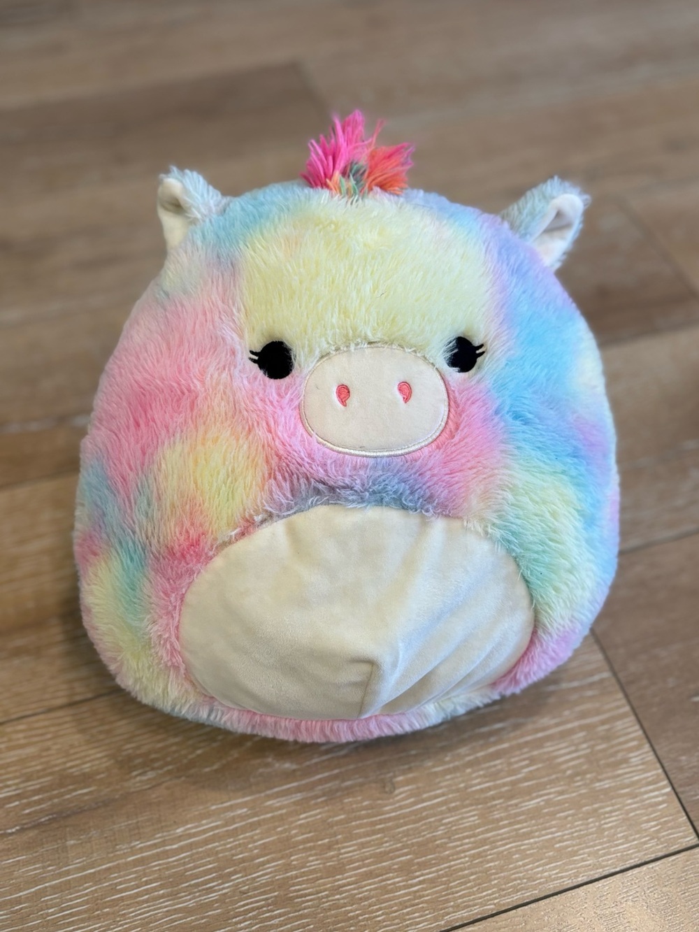 Squishmallows Pastel Rainbow Pegasus Plush - Pink Blue Yellow Cream 13”